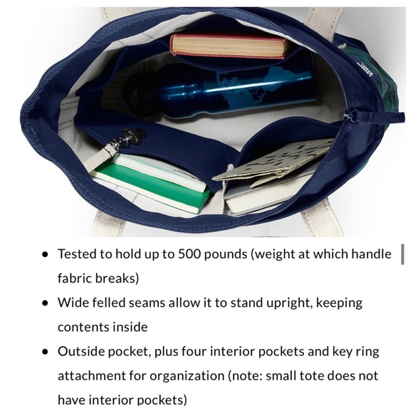 Lands End Canvas Open Tote Bag & Wristlet - Picture 8 of 16